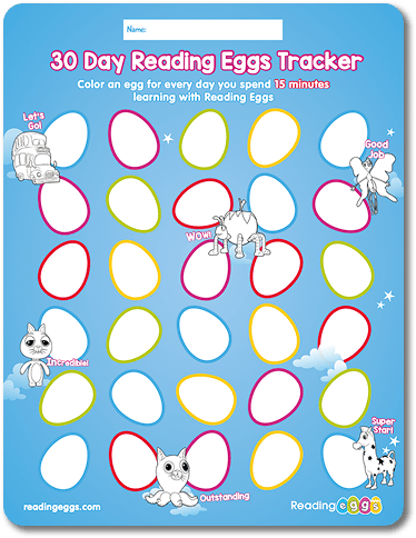 30 day Reading Eggs tracker